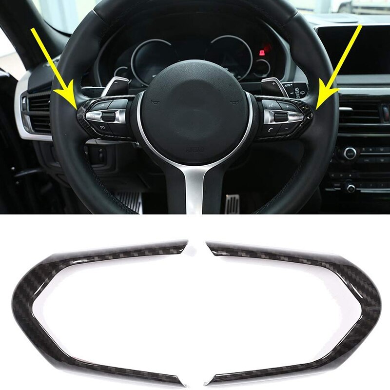 Auto Lenkrad Dekoration Rahmen Zubehör Abdeckung trimmen Kohlenstoff Faser Stil für BMW F20 F22 F21 F30 F32 X5 F15 x6 F16 M-Sport