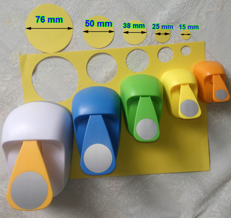 Perforadora de papel con forma de círculo para manualidades, cortador de papel con forma circular de 3, 2, 1,5 y 1 pulgada, para escuela y álbum de recortes,