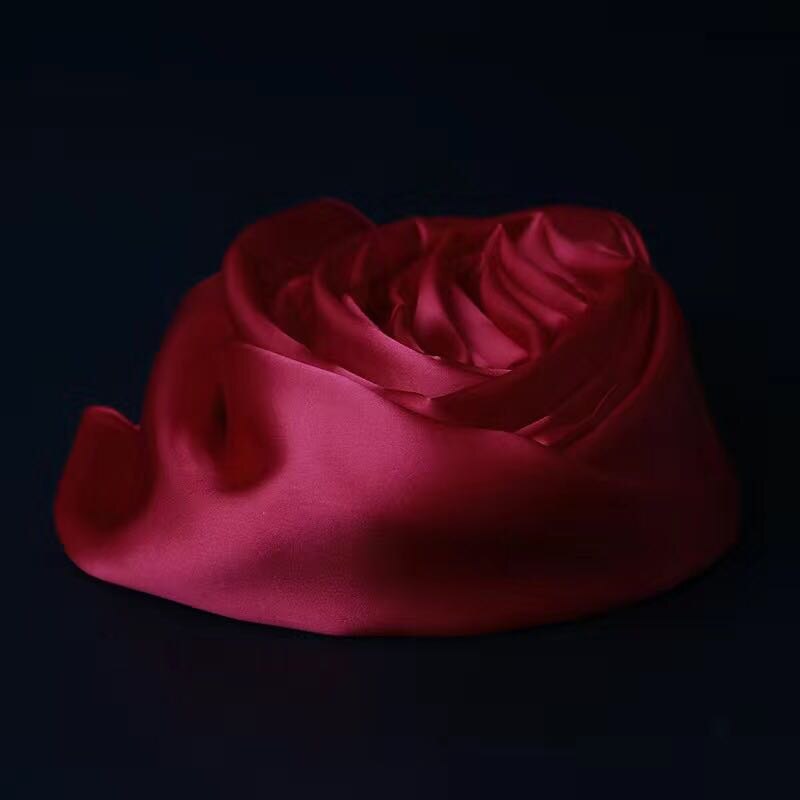 Zijden sjaal dames luxe merk satijn dik zacht effen kleur lange hoofd hijab femme natuurlijke zijden sjaal dames: Kleur 08