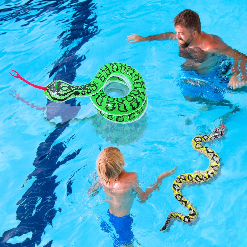 Super Long PVC Inflatable Snake Swimming pool Toy 110cm Inflatable Blow Up Snake Children Funny Inflatable Python Tricky Toy