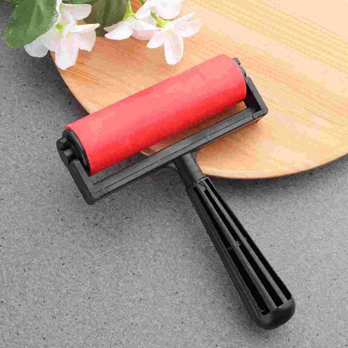 10cm Printmaking Rubber Roller Brayer (Red)