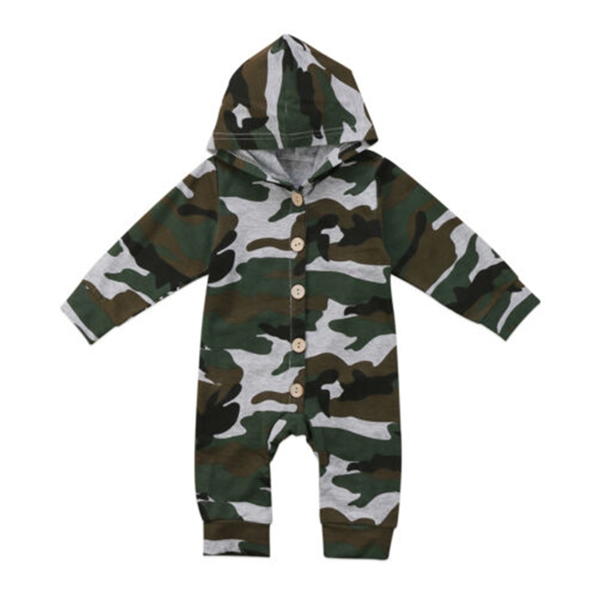 Emmababy Jongen Meisje Camouflage Hooded Romper Mode Jumpsuit Baby Kid Playsuit Outfit Kleding Voor Unisex