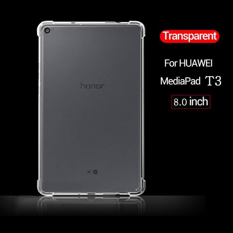 Schokbestendig Siliconen Case Voor Huawei Mediapad T3 T5 7.0 8.0 9.6 10 3G AGS2-W09 Transparante Rubber Cover Flexibele bumper: Huawei-T3 8.0