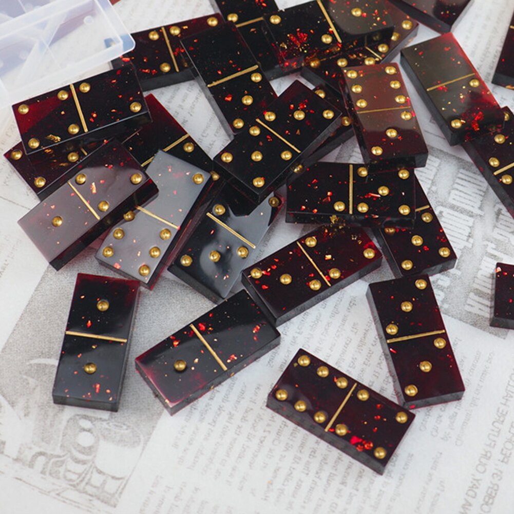Moldes de silicona de dominó hechos a mano, cabujones para hacer tableros, manualidades, dijes, decoración, 2 uds.