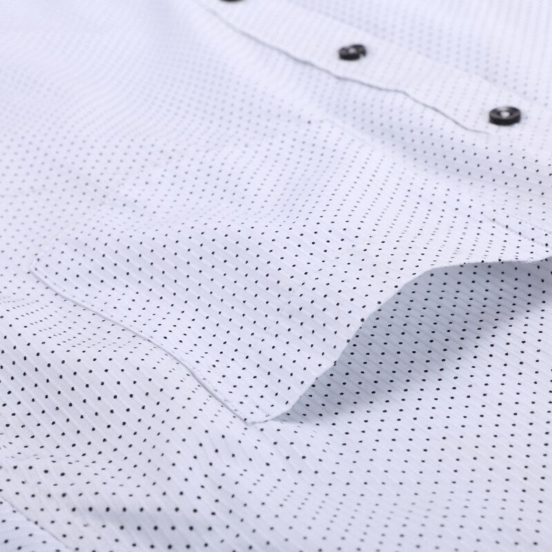 Summer fat short-sleeved shirt men business casual large size shirt thin polka dot white 8XL 7XL 6XL 5XL 3XL 4XL