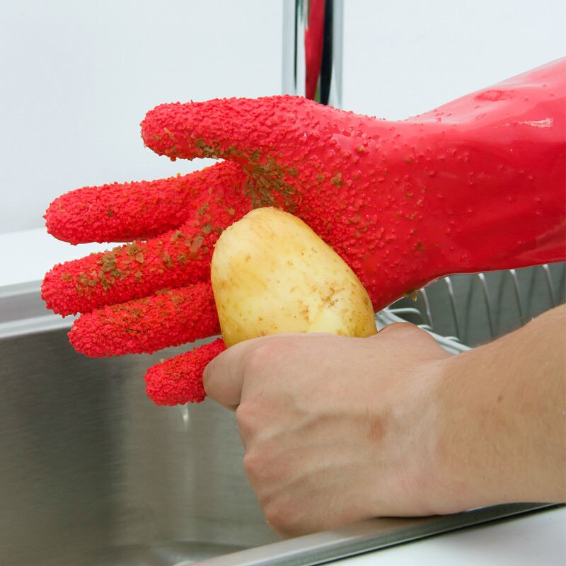 Multifunctional 1 Pair Waterproof Potato Scrubbing Gloves Quick Vegetable Cleaning Tools Kitchen Accessories