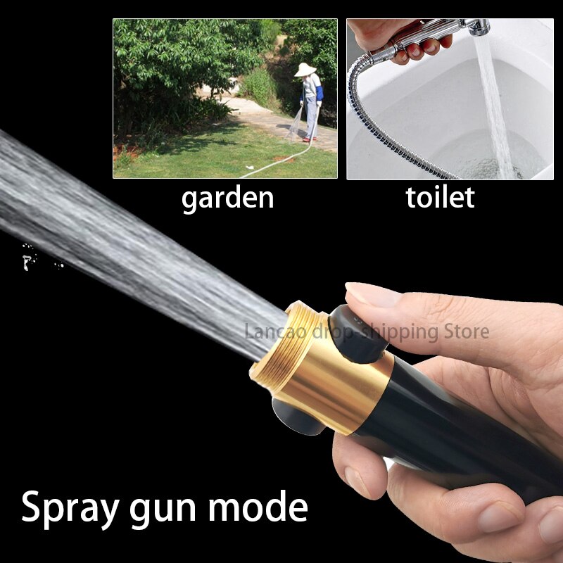 360 degree rotatable Bathroom Bath Black Shower Set Hand held Shower Head with Water Control Button Wall Mounted Black Shower