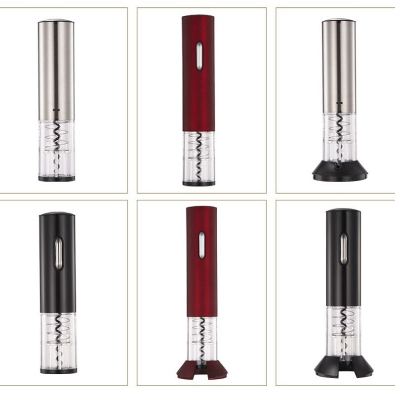 Dry Battery Electric Wine Opener Automatic Bottle Opener Corkscrew Red Wine Opener Foil Cutter Set for Kitchen Tool
