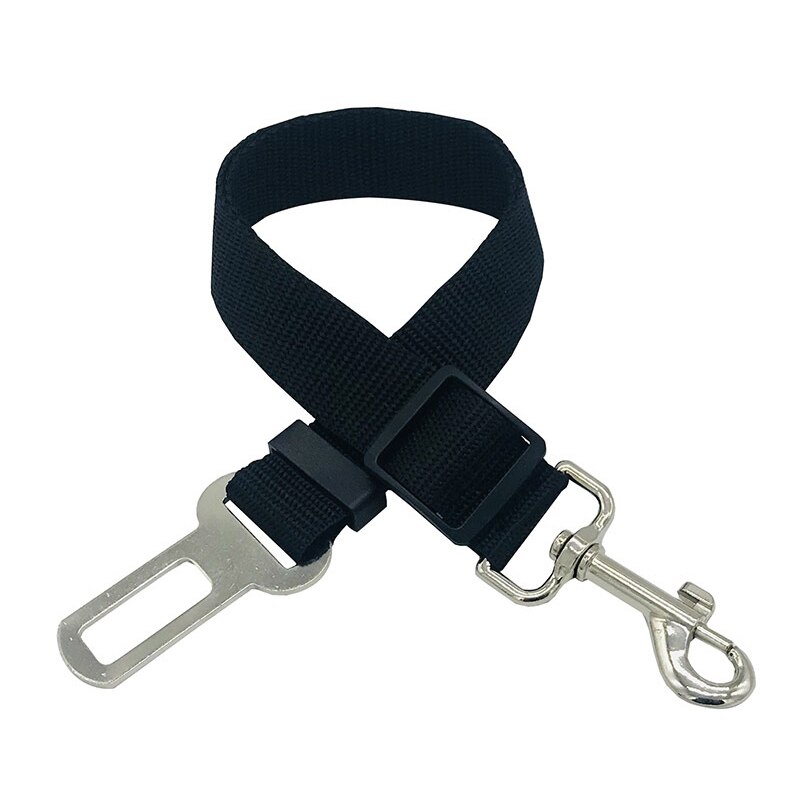 1Pcs Lead Leash Reizen Clip Dierbenodigdheden Harnas Nylon/Abs/Legering Voor Kleine Middelgrote Honden Veiligheidsgordel Pure kleur Verstelbare: Black