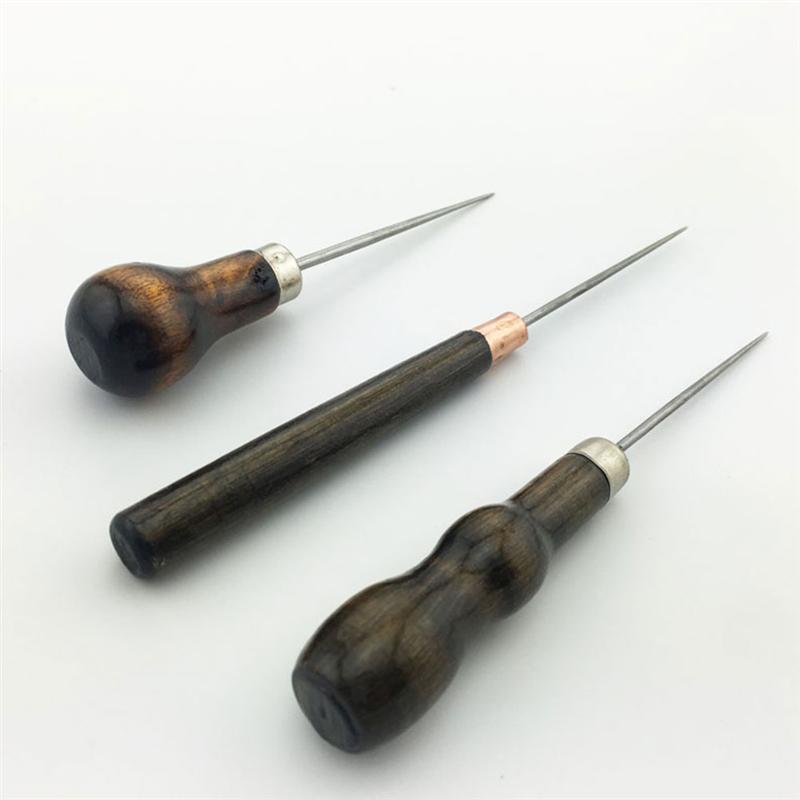 6pcs Perforating Leather Awls Pricker Straight Tip Tool Diy Sewing Make Up Shoes Accessories For Home Store