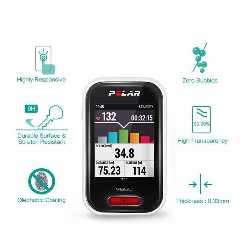 3 Pcs Pet Clear Beschermende Film Guard Voor Polar V650 Gps Bike Cycling Computer Fiets Riding Sport Screen Protector Volledige cover