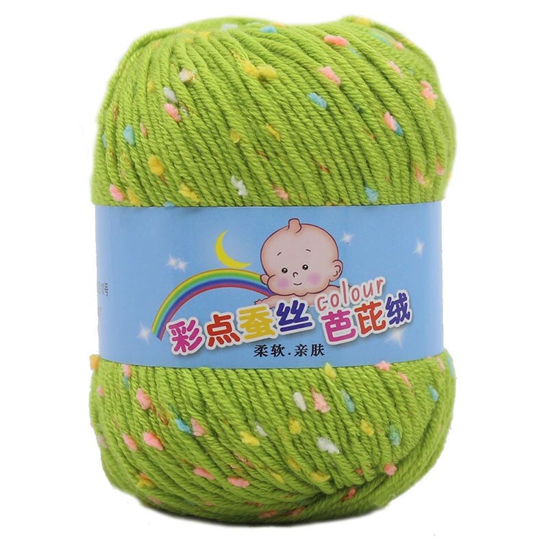 50g Bunte Dot Wolle Häkeln Garn Mehrzweck Baby Wolle Hut Schal Linie Hand Stricken Liefert DIY Pullover Bekleidung zubehör: grass green