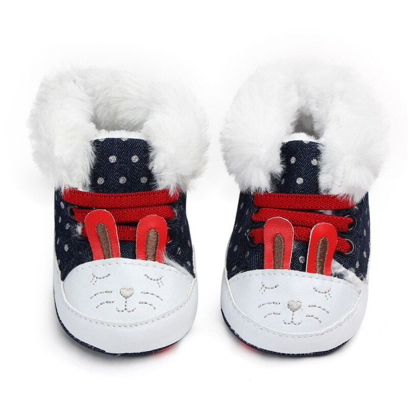 Baby Meisjes Laarzen Winter Pasgeboren Schoenen Warm Dot Print Baby Snowboots Plus Fluwelen Baby Schoenen