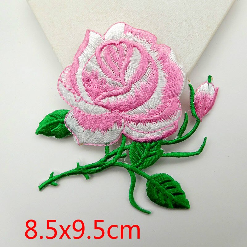 1Pc Rose Bloem Bloemen Patches Voor Kleding Ijzer Op Toepassing Kleding Geborduurde Patchwork Sticker Custom Naaien Accessoires: 3
