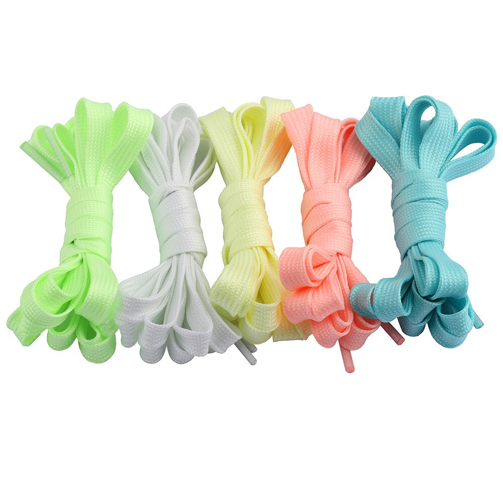 1 Paar Lichtgevende Schoenen Veters 100/120Cm Lengte 1Cm Breed Klassieke Effen Kleur Sport Laarzen Platte Schoenveter schoenen Tackles