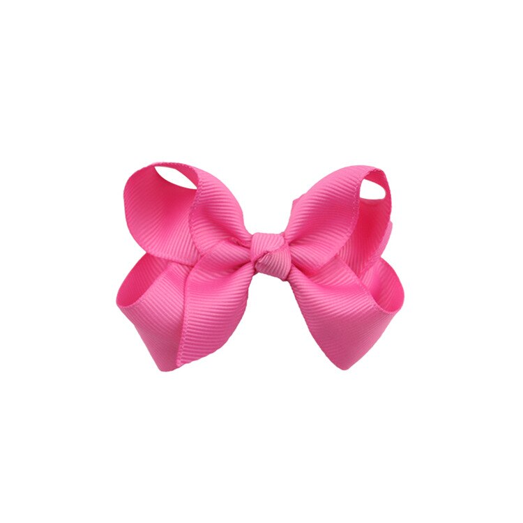 Små hårrosetter med hårspännen för flickor barn mini boutique slät knut band rosett hårnål hår accessoarer band rosett: A14 ljusrosa