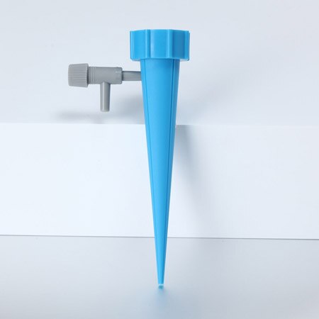 Gran botella de coque utiliza Kits de auto riego ajustables maceta de plástico riego automático por goteo de agua pico pila de cono: 1 pcs Blue