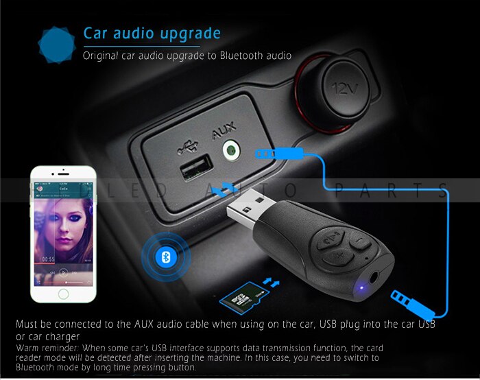 Usb bluetooth u disk aux bluetooth højttaler, headset, radio, trådløs bluetooth modtager