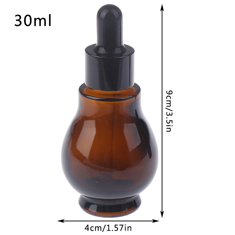 10/20/30/ ml ravfarvet glas dråbeflaske æterisk olie parfumepipetteflasker genopfyldelig tom beholder: 30ml