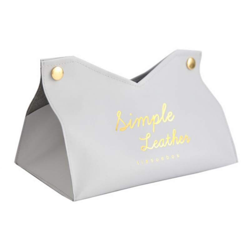Moderne Toiletpapier Case Lederen Tissue Doos Tissues Houder Kantoor Auto Servet Dispenser Servet Papierrol Toiletpapier Case: WHITE