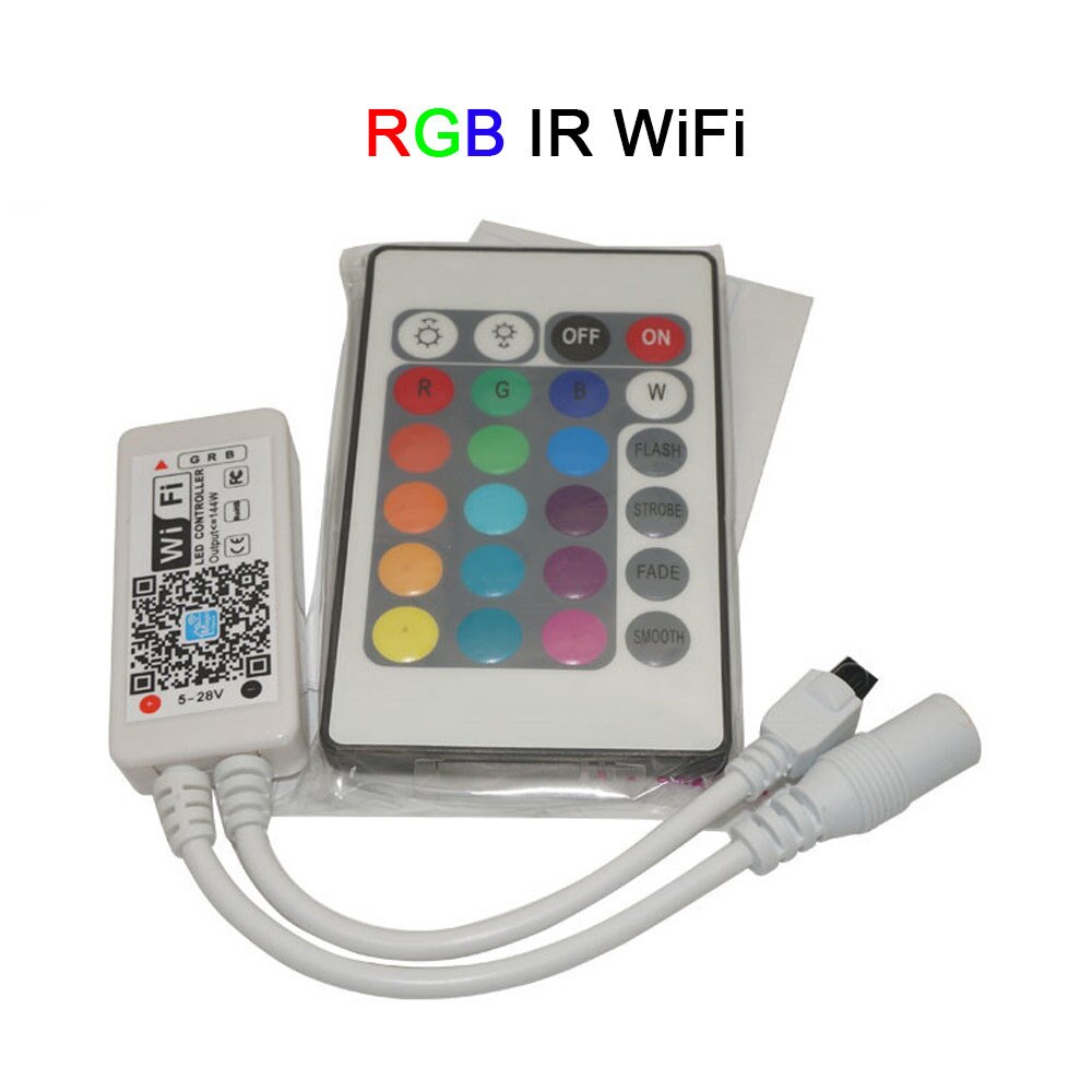 Mini Wireless WIFI LED RGB / RGBW Controller RF Remote Control IOS/Android Smart Phone for RGBCW/RGBWW RGB LED Strip,DC12-24V: IR  RGB WiFi