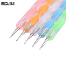 Rosalind 5 Stks/set 2 Way Puntjes Pen Nail Art Dot Set Nail Tool Nail Art Pen Set Voor Uv Gel nagellak Marbleizing Schilderen