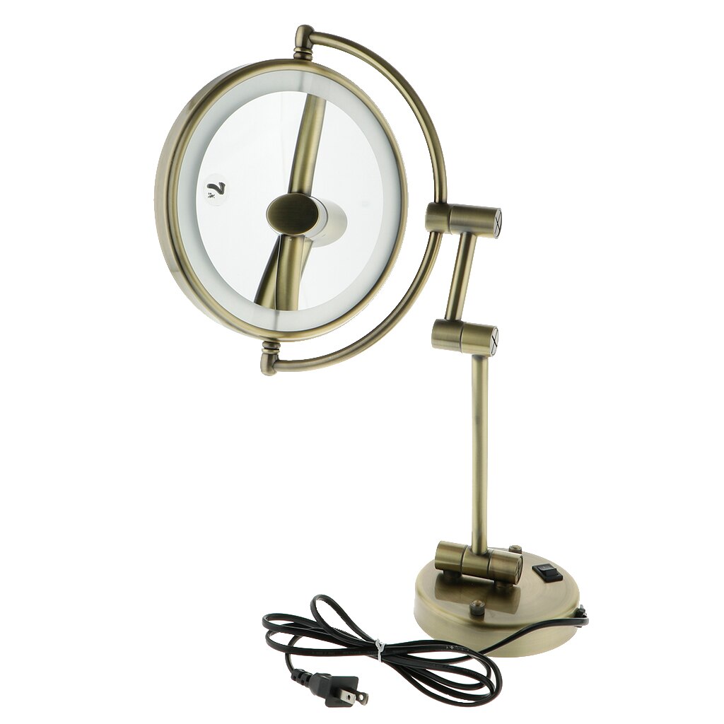 8inch LED Surround Wall Mount Vanity Mirror Swivel Extendable for Makeup Cosmetic Bathroom Shower Shaving Stylish Finished: Bronze 7x Magnifica