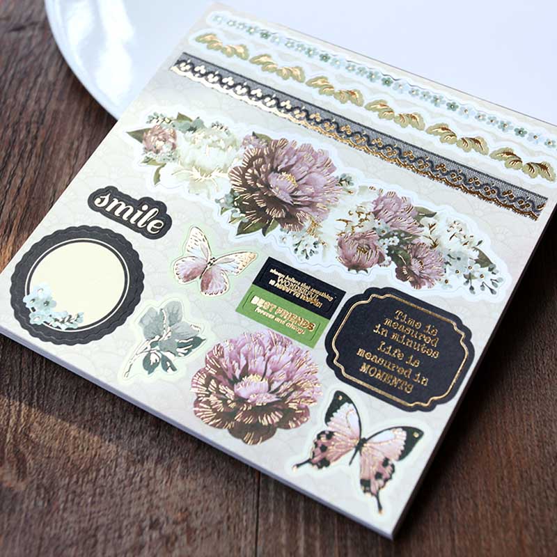 KLJUYP 6''Single-side Printed Butterfly Pattern Decorative Scrapbooking paper set of 24sheets printed background craft paper