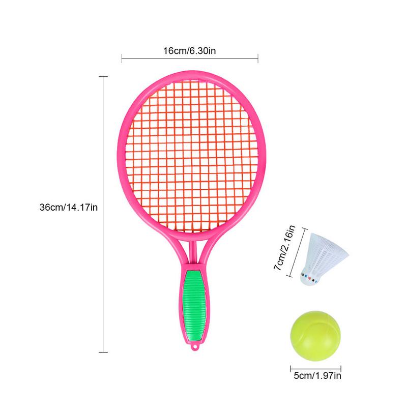 1 paire de raquette de Tennis de plage Sports de plein air pour enfants raquette de Tennis en plastique avec balle de Badminton taille M directe