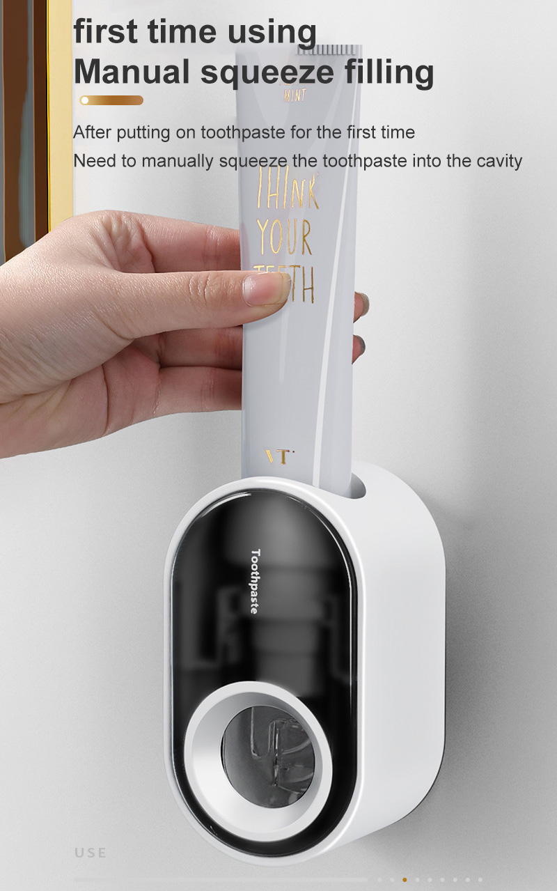 Wall-Mounted Automatic Toothpaste Dispenser Waterproof Bathroom Accessories Set Toothpaste Squeezer Holder