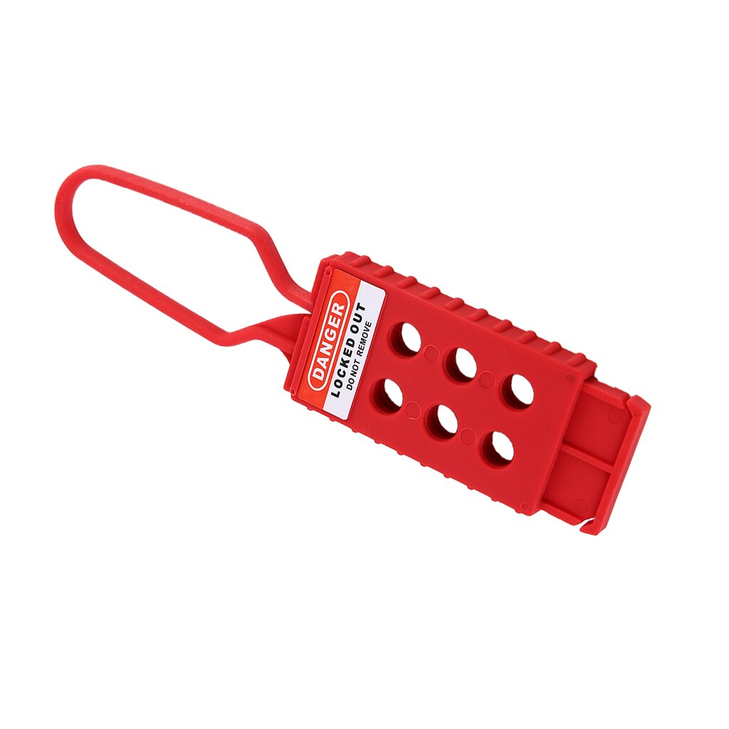6-Hole Red Nylon Security Insulated Lockout Hasp for use in hazardous areas