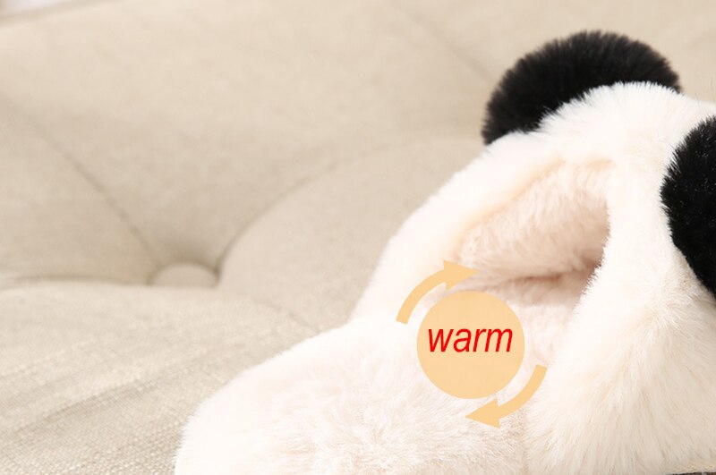 Cosplay halloween unisex barn panda pyjamas kostume med varme bløde plys panda hjemmesko