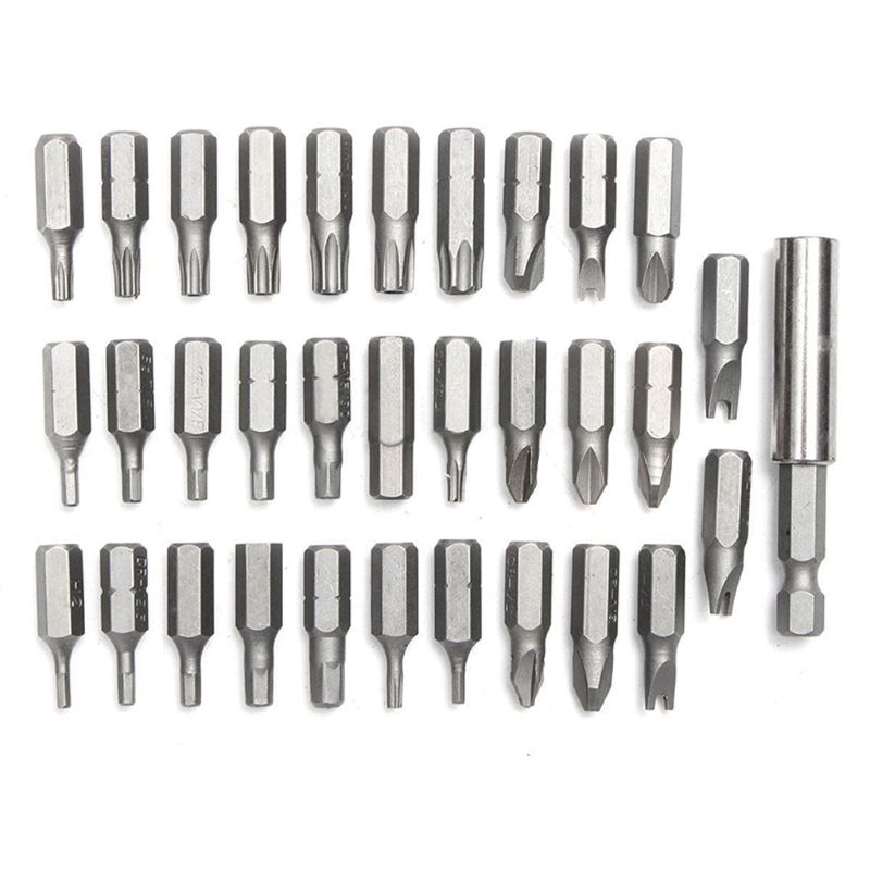 Security Bit 33Pcs Set Tamper Proof Torx Spanner Screwdriver Star Hex Holder Rod
