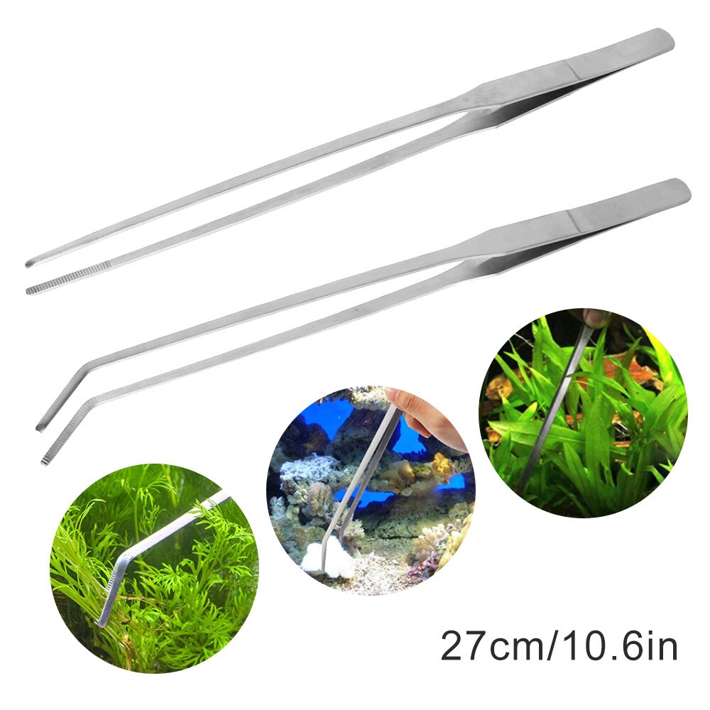 27Cm Aquatic Pincet Aquarium Schoonmaken Tool Rvs Pincet Waterplanten Voor Aquarium Onderhoud Huisdier Producten