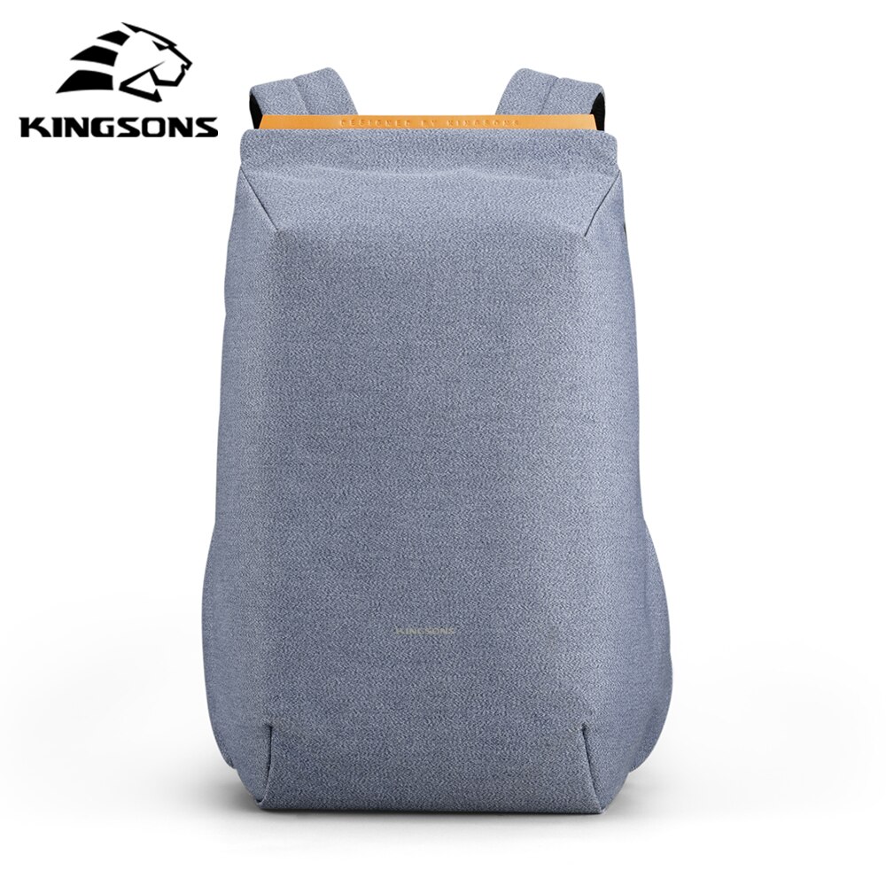 Kingsons Anti-theft Men Backpack 180 Degree Open USB Charging Laptop Backpack 15.6 inch School Bags for Teenage Boys: Light Blue