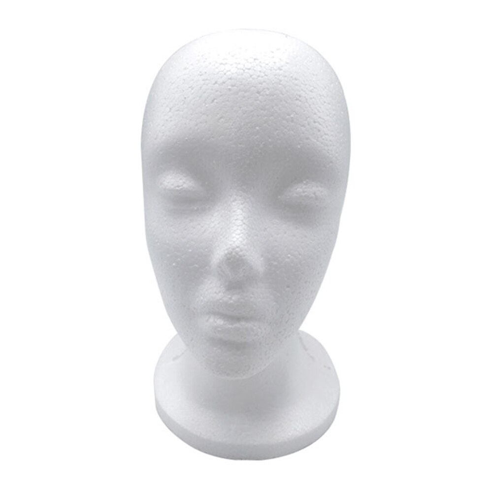 1 PC Female Styrofoam Foam Mannequin Manikin Head Model Hat Glasses Display Foam Mannequin Head Model Hat Wig Display Stand Rack