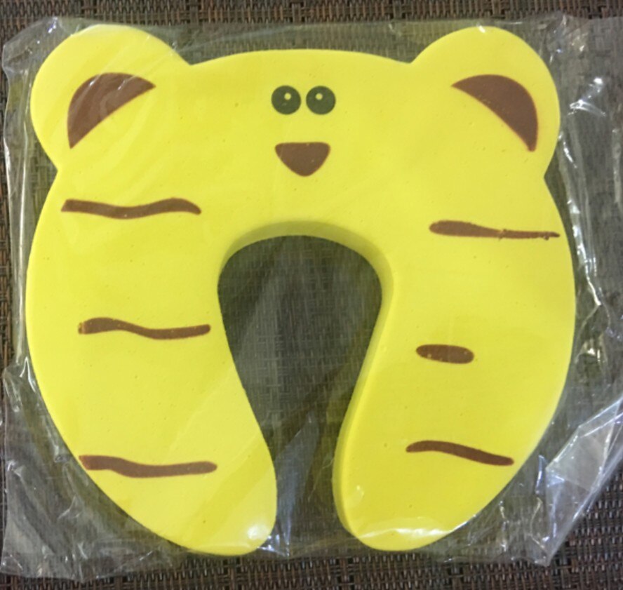 Abrazadera de seguridad para niños de dibujos animados para puerta, pinza para mano, tope de seguridad para bebés, lindo Animal, Clip para puerta de seguridad: Yellow