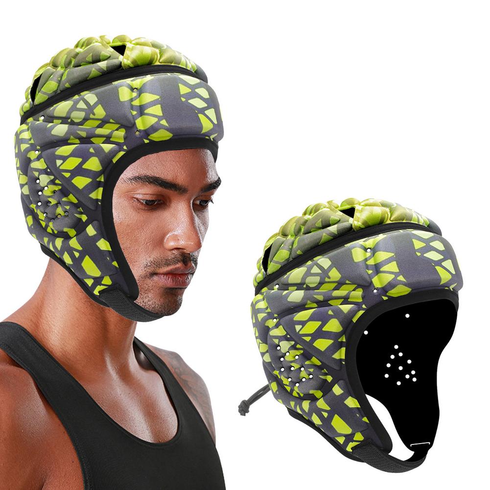 Soft Padded Rugby Helmet Adjustable Headgear EVA Head Protector Goalkeeper Helmet For Soccer Baseball Flag Football Skateboard: 01 1pcs