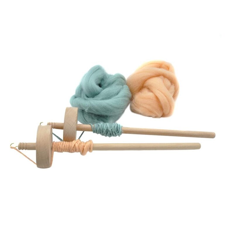 2Pcs Spindle For Spinning Wool Yarn Spin Top Whorl Spindle Hand Carved Wooden Tool For Beginners