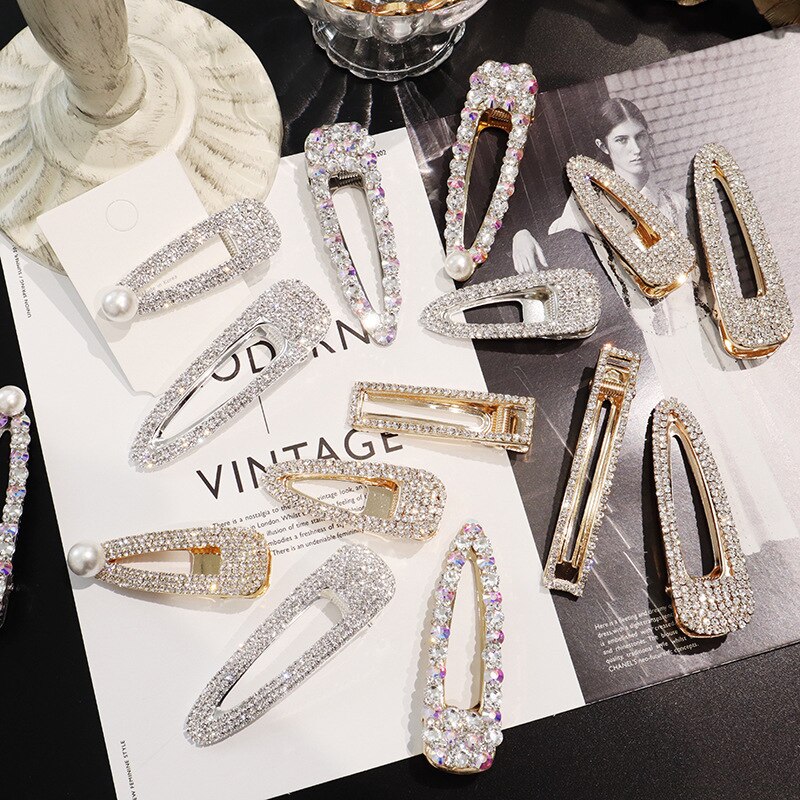 Barrette avec strass en cristal brillant pour femmes, nouvelle , accessoire pour femmes et filles