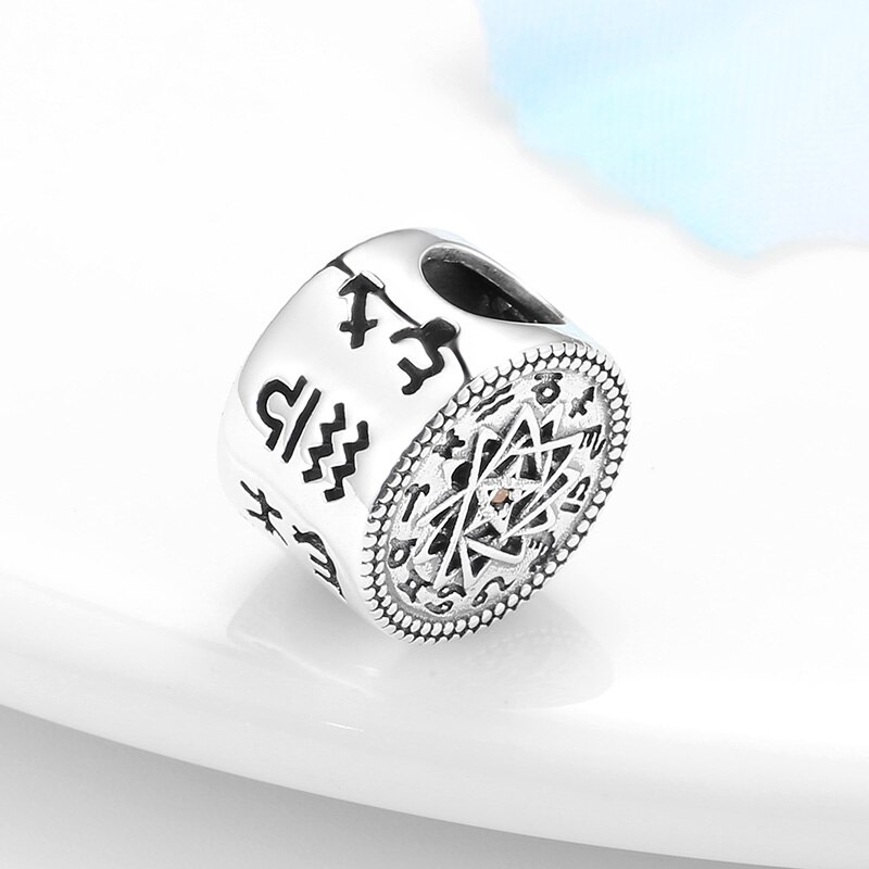 Libra Constellation Beads 925 Sterling Silver blue Charm Fit Original European DIY Bracelet Beads For Jewelry Making