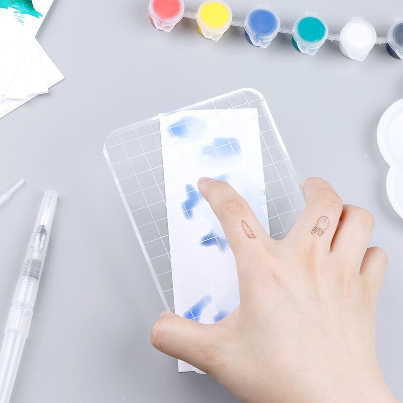 Style Acrylic Dyeing Card Kit Set Color Ink DIY Tent Bookmark Greeting Card Postcard Hand-Painted Ink Creation