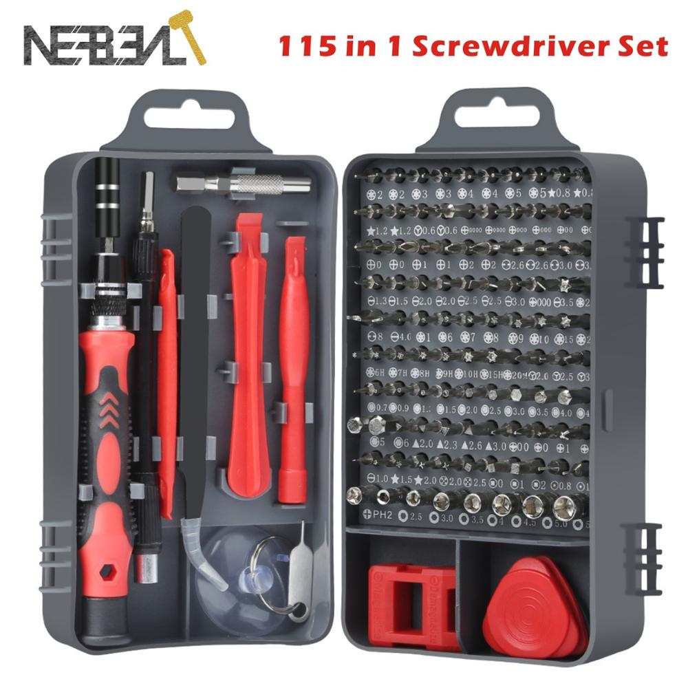 115 in 1 Mini Precision Screwdriver Screw Driver Bit Set Multi-function Precision Mobile Phone Repair Device Hand Tools Torx Hex