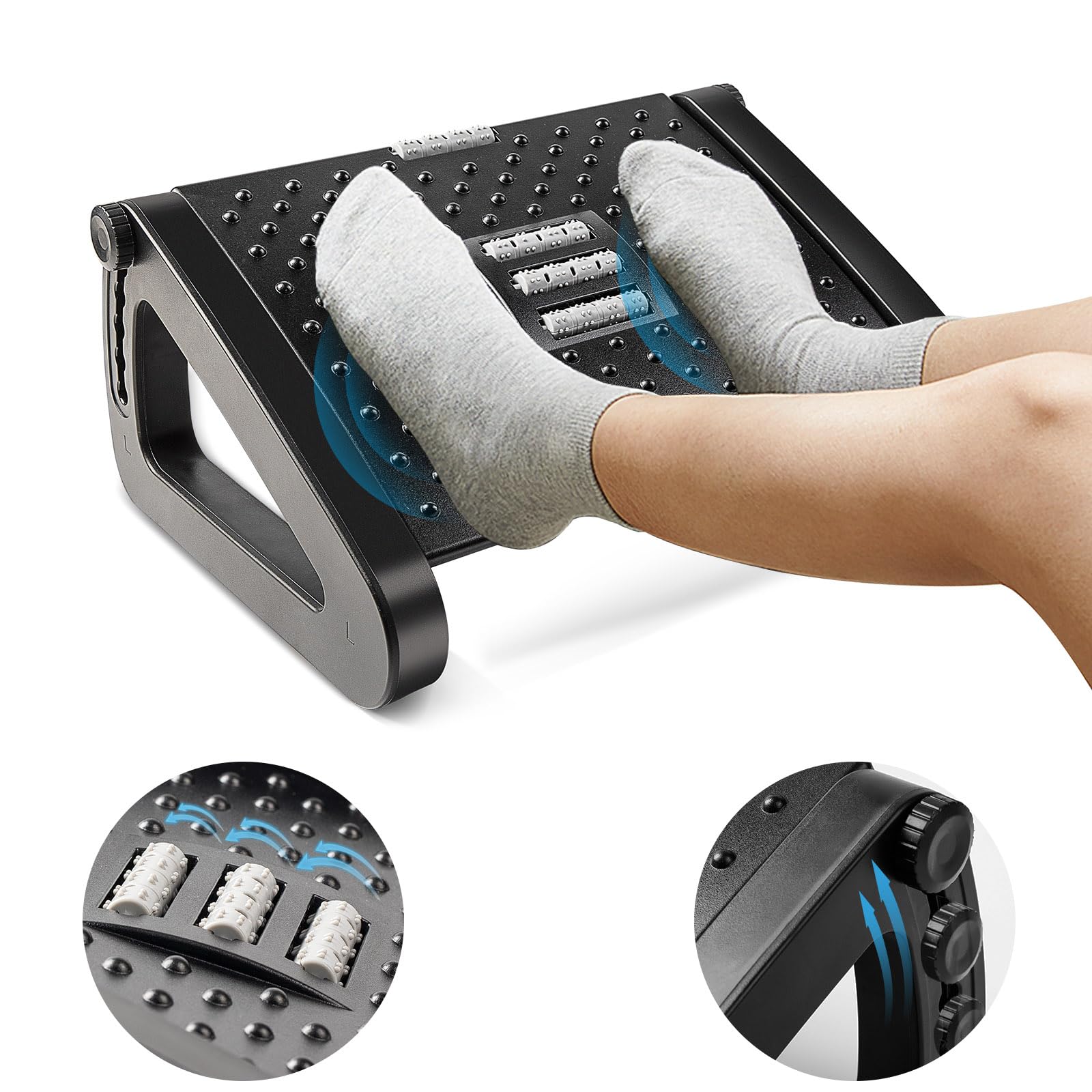 Voetsteun Voor Onder Bureau Verstelbare Voetsteun Ergonomische Voetkruk Massage Voor Drukverlichting Draagbare Voetenbank Beensteun Bureau