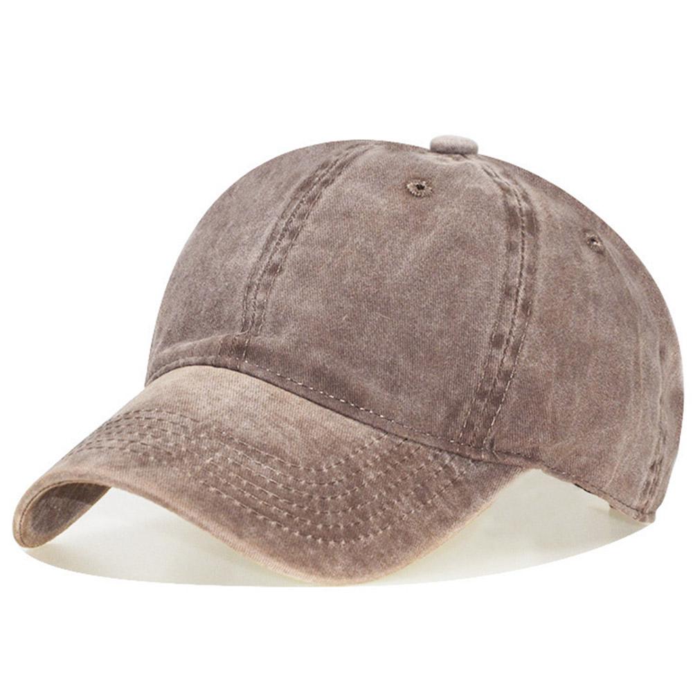 Mounchain vuxen unisex tennis keps vintage tvättad bomull justerbar solhatt baseball keps 54-60 cm justerbar fri storlek: Brun