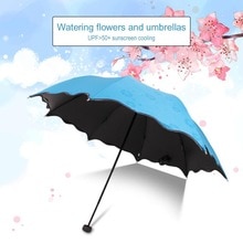 3-Gevouwen Stofdicht Draagbare Anti-Uv Paraplu Parasol Paraplu Paraplu Magische Bloem Dome Tuin Binnenplaats Reizen
