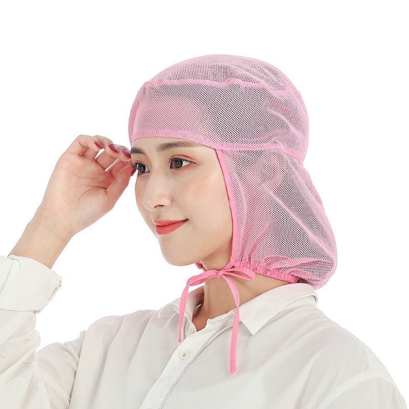 Gorros de malla transpirables de verano para hombre y mujer, gorro para polvo de taller, camarero de Chef, servicio de comida, café, Cocina, Restaurante, Hotel, panadería, gorro de trabajo: 3