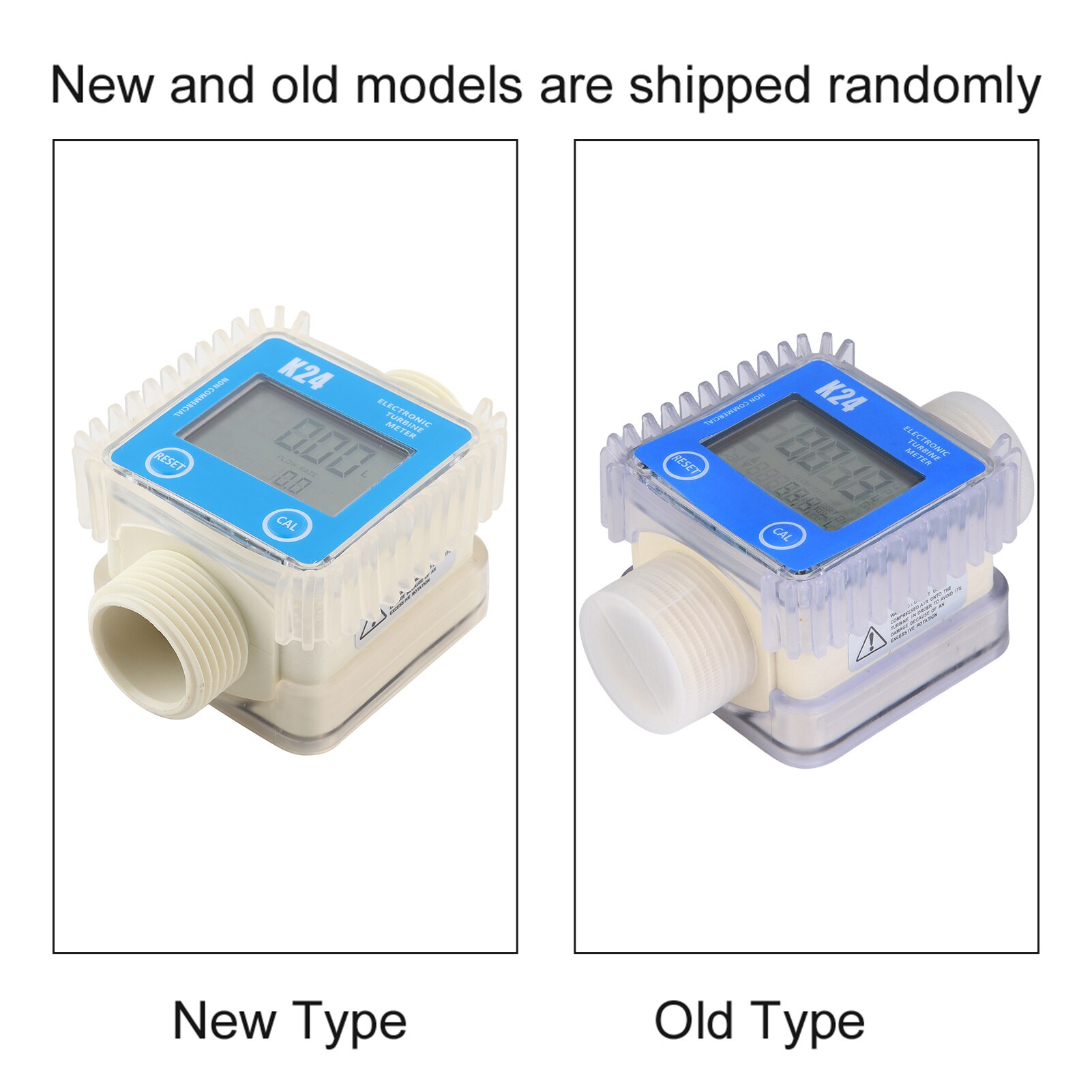 Digital K24 Turbine Diesel Oil Fuel Flow Meter Gauge LCD Fuel Flow Meter Chemicals Water Sea Liquid Flow Meters Measuring Tools: Blue Vertical