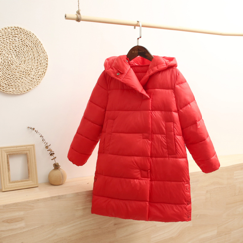 Kinderen Jongens Meisjes Warme Jassen Herfst Winter Kids Lange Dikker Hooded Jassen Kinderen Bovenkleding Katoen Parka Peuter Kleding: red / 3T