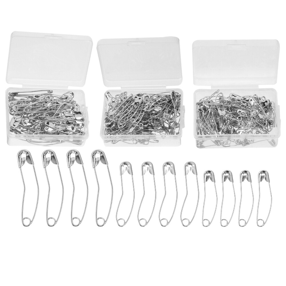 Pasador de seguridad curvo para ropa, práctico pasador de seguridad para bufanda, manualidades de tela: Silver
